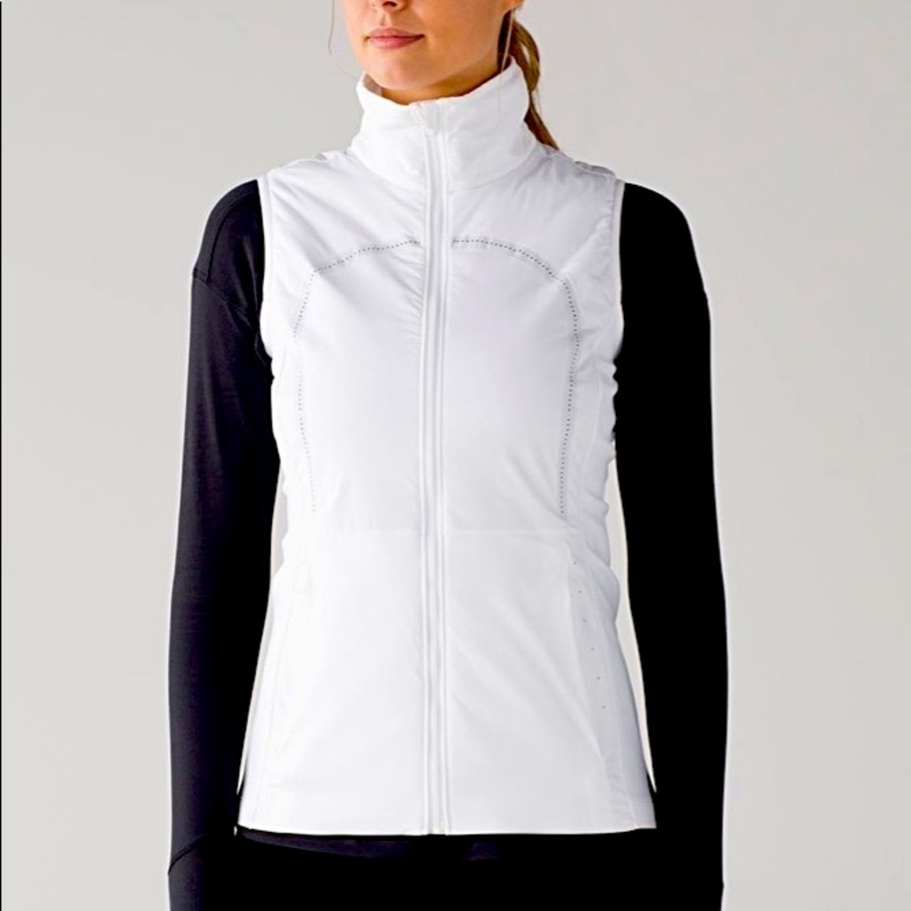 lululemon athletica White Quilted Zip-Up Vest
